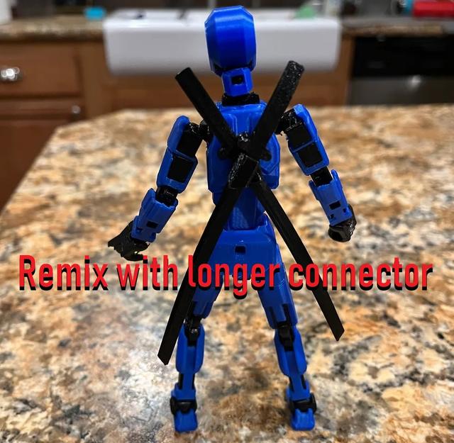 Dummy 13 double katana holster V2 with katanas (remix) 3D model thumbnail