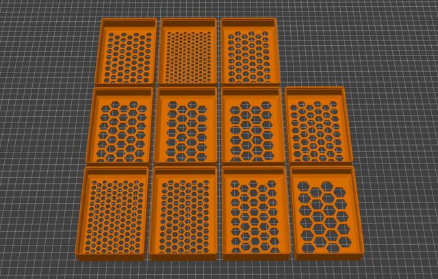 Stackable Sieves, for separating small items customisable 3D model thumbnail