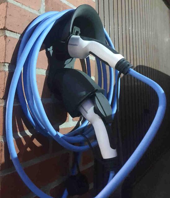 EV Car Type 2 charger port with cable organizer 3D model thumbnail