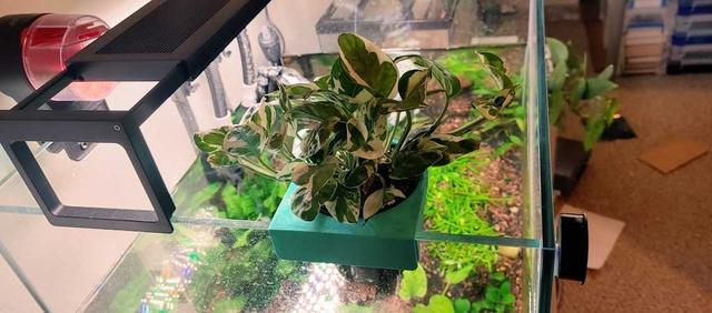 3" pot holder for rimless aquarium (8mm glass) 3D model thumbnail