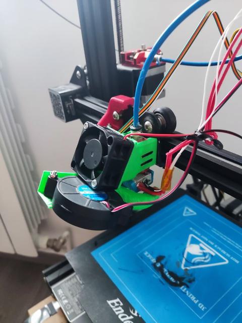 Fast Printing 5015 Mini-Me Ender3 Hotend Duct 3D model thumbnail