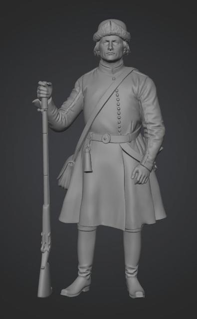 Russian Musketeer, Preobrazhenskiy Guard Regiment 3D model thumbnail