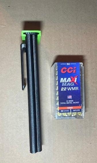 50rd 22WMR/17HMR belt clip 60-70rds 22LR. 3D model thumbnail
