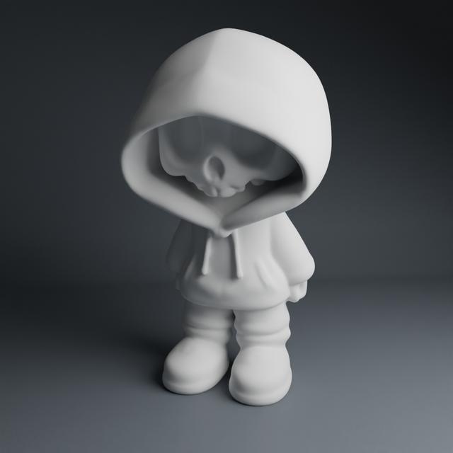 Skull Hoody Boy 3D model thumbnail