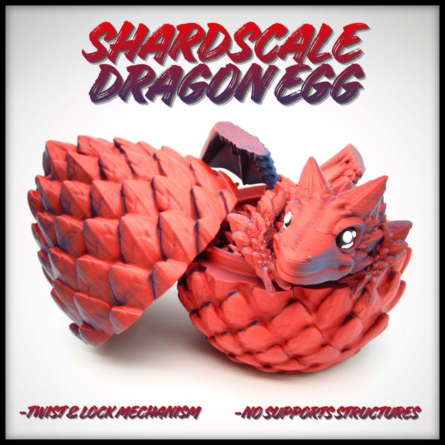 Shardscale Dragon Egg - Twist and lock mechanism 3D model thumbnail