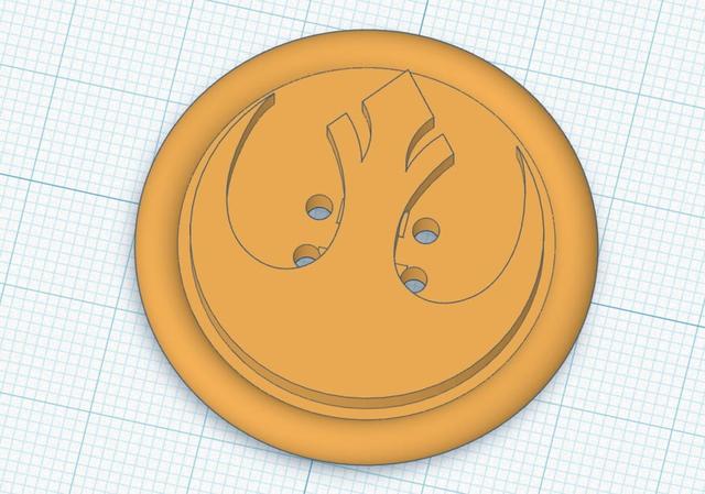 Star Wars Rebel coat button 3D model thumbnail