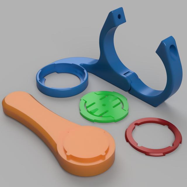 Yet Another Garmin/Wahoo Quarter Turn Bike Handlebar Mount 3D model thumbnail