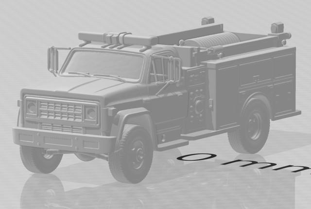 80s custom Firetruck ! 3D model thumbnail