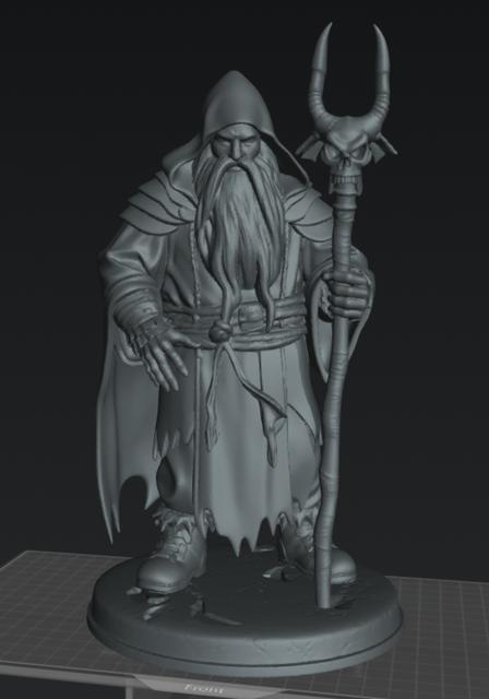 Dwarf Warlock Male 2 3D model thumbnail