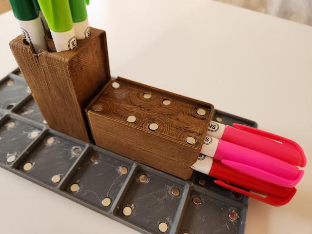 4D Gridfinity Marker Holder (Large) - Stack markers vertical or horizontal with one print 3D model thumbnail