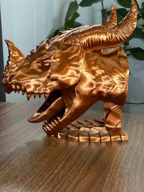 Dragon Head Dice Tower (Supportless Print) 3D model thumbnail