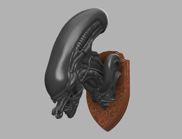 Xenomorph Hunting Trophy - Alien Wall Mount 3D model thumbnail