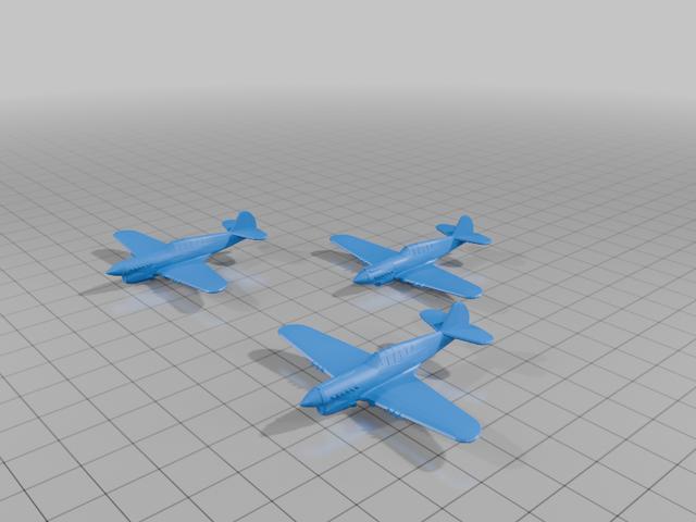 P-40/H-81 3-pack 3D model thumbnail