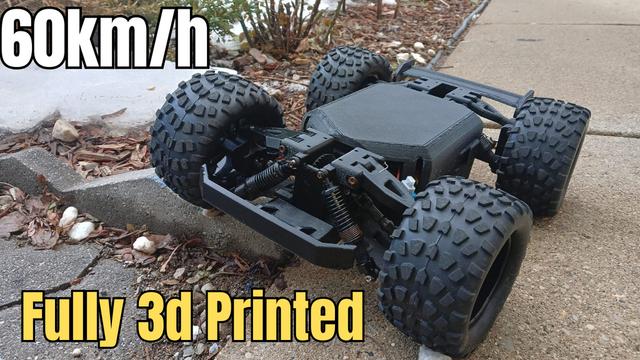 4WD 60km/h 3d Printed RC Car 3D model thumbnail