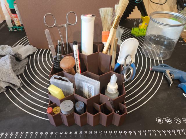 Honeycomb tool organizer optimized 3D model thumbnail
