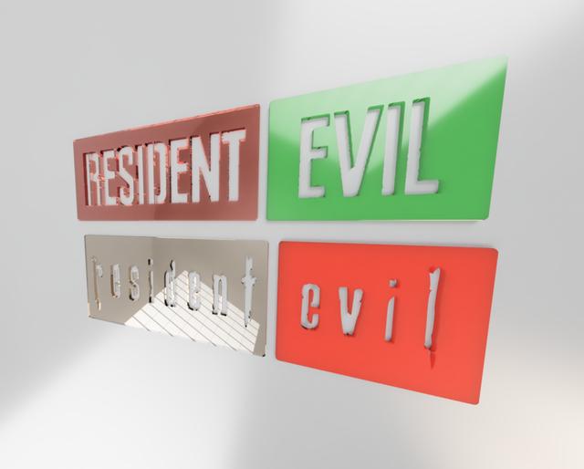 Resident Evil umbrella corp stencils 3D model thumbnail