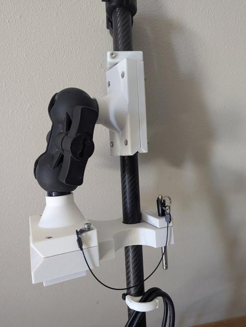Forward facing sonar pole mount 3D model thumbnail