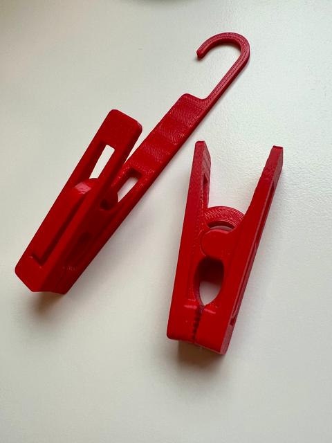 Clothespin/peg long with hook 3D model thumbnail