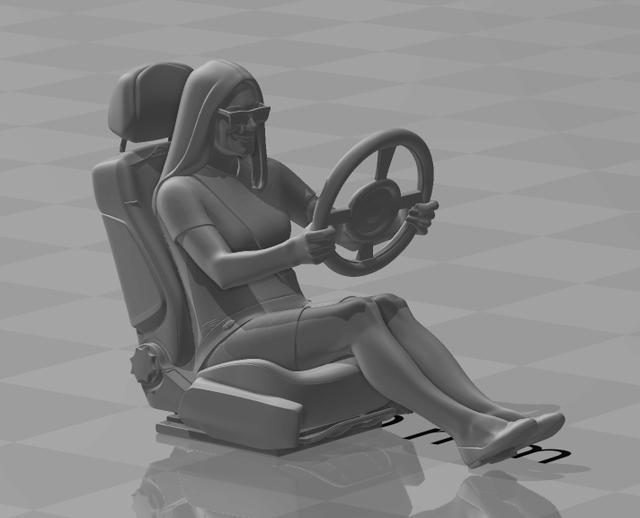 Woman driver 3D model thumbnail