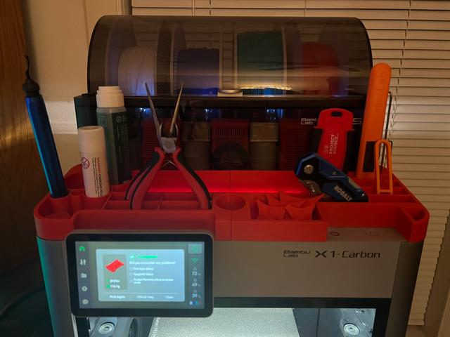 Bambu Lab Carbon X1C X1 P1S P1P with AMS Top Tool Storage Lowrider 3D model thumbnail