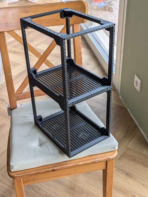 19cm Mini Server Rack - Wall mounted back 3D model thumbnail