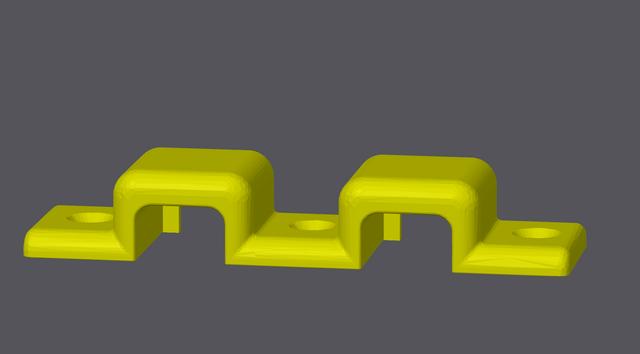 Double Under Desk USB Mount 3D model thumbnail
