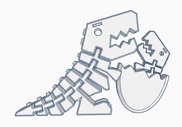 Easter Egg Flexi-Rex Baby 3D model thumbnail