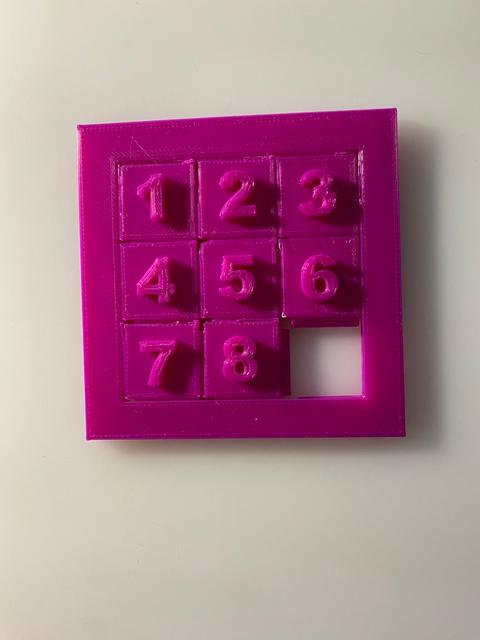 customizable 3x3 sliding puzzle 3D model thumbnail
