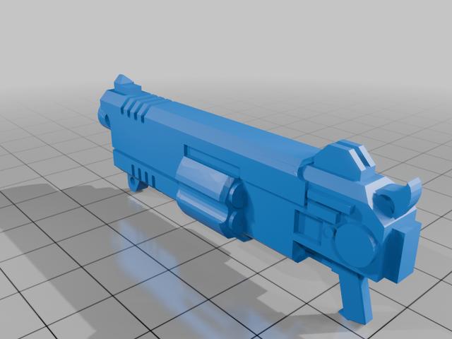 Revolver Shotgun - 144 Scale for Gunpla 3D model thumbnail