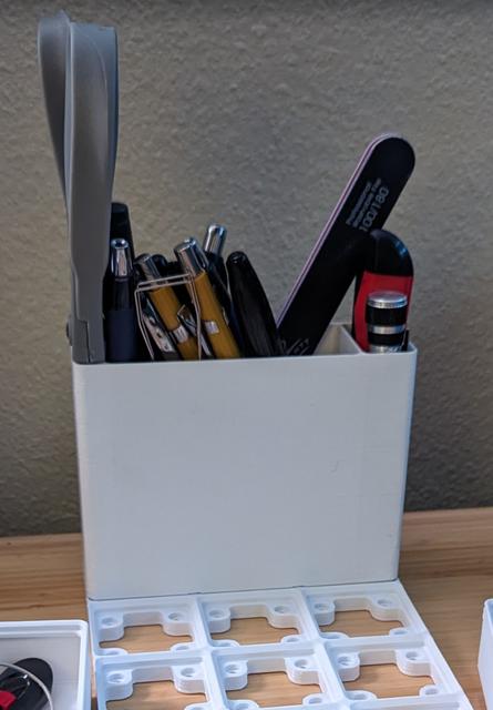 Gridfinity 1x3x14 pen holder / desk organizer 3D model thumbnail