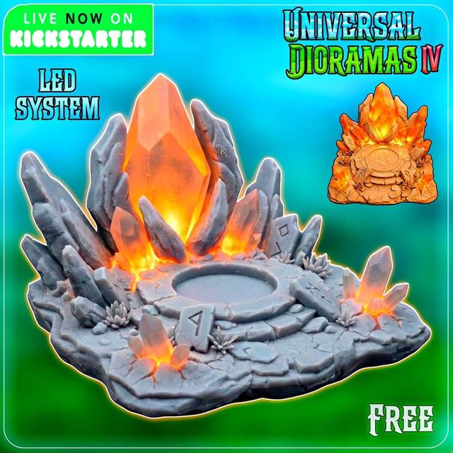 FREE 3D Printable Sunwake Obelisk – 45 Universal Dioramas VI - LED 3D model thumbnail