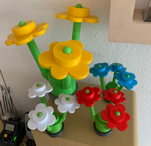 Large brick flower 3D model thumbnail