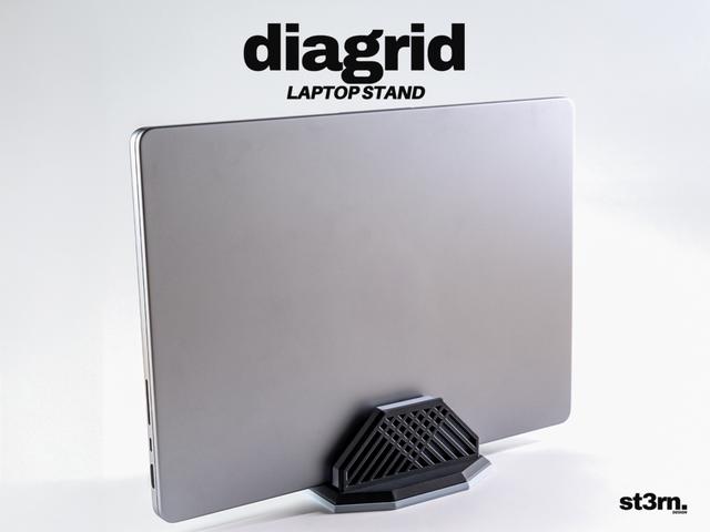 Diagrid ⬝ Laptop Stand 3D model thumbnail