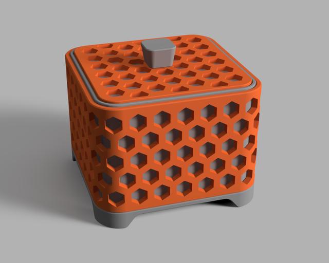 Square Hexagon Box 3D model thumbnail
