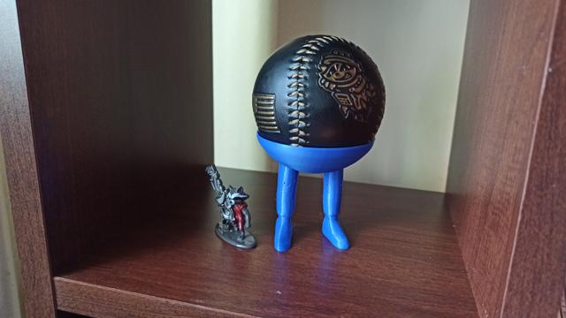 Baseball stand with cartoon legs 3D model thumbnail