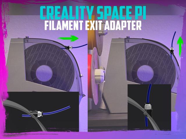 Creality Space Pi Fillament PC4-M6 Exit Adapter 3D model thumbnail
