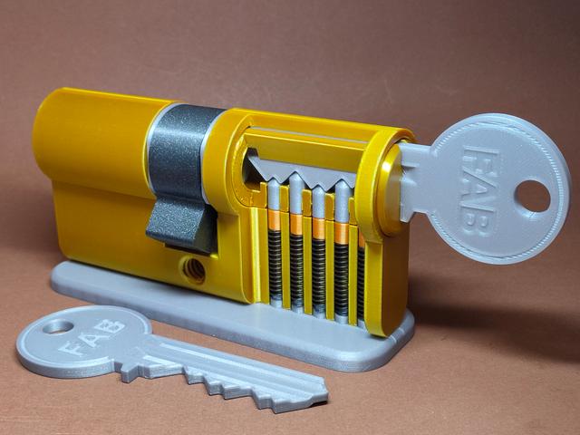Cylinder lock model 3D model thumbnail