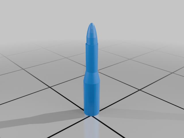 50 cal bullet 3D model thumbnail