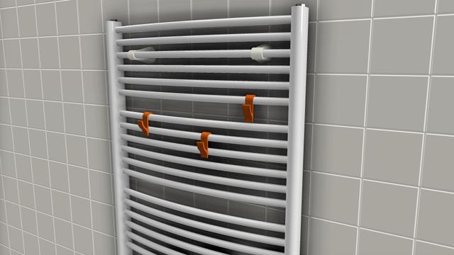 Radiator towel hook 3D model thumbnail