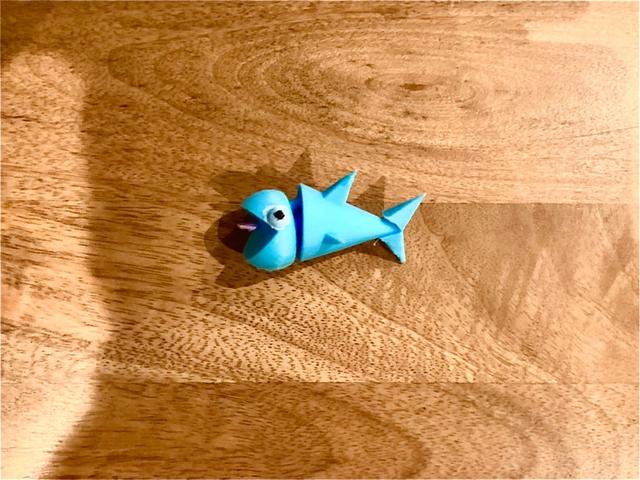 Goofy articulated shark 3D model thumbnail
