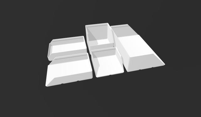Gridfinity chamfered bins collection all sizes 3D model thumbnail