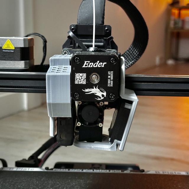 Ender 3 V3 SE Cover and Bracket original housing replacement and fan relocation 3D model thumbnail
