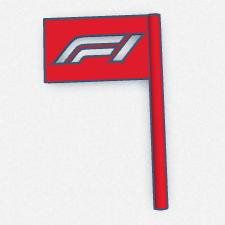 Formula 1 Trenchy flag 3D model thumbnail
