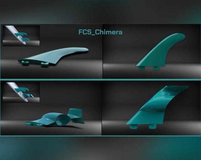 FCS_Chimera Surfboard Fins 3D model thumbnail