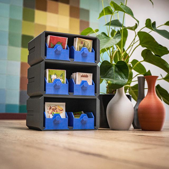Modular Tea Organizer 3D model thumbnail