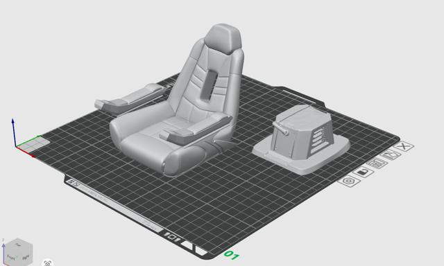 AFA - Sovereign - 4.5" Scale - Captain's Chair and Officer Chair 3D model thumbnail