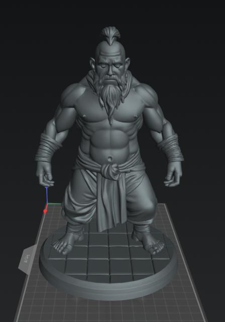 Dwarf Monk Male 4 3D model thumbnail