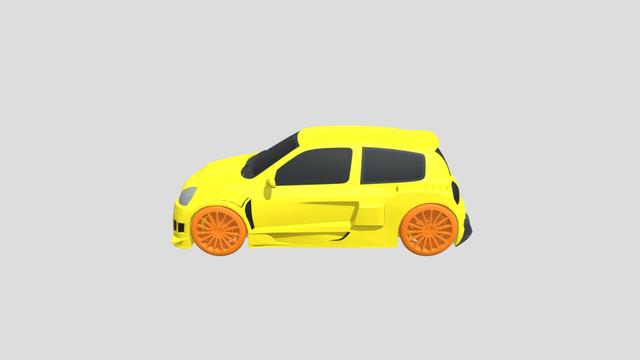 Renault Clio V6 Tuning lowpoly for 3D-printing 3D model thumbnail