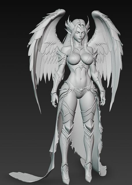 The Valkyrie elf 3D model thumbnail