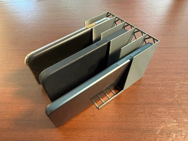 Stand for 5 Phones with Camera Blocking 3D model thumbnail